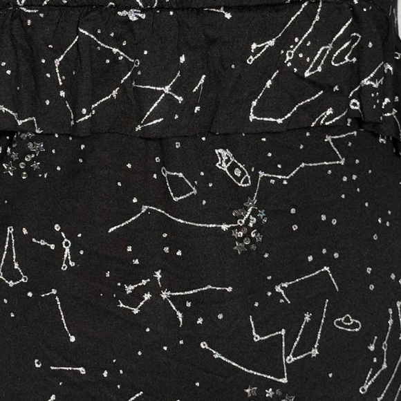 DESIGUAL black slip dress with silver sparkle outer space star constellations S - Picture 11 of 15